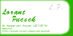 lorant pucsek business card